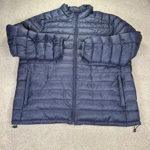 Solaris Mens 2XT Puffer Packable Jacket Navy Blue Down Insulated Winter Coat